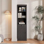 Bookcase,Wooden Bookshelf with 5 Tiers,Open Storage,Modern Book Shelf in Ivory White, Floor Standing Display Shelves for Bedroom, Living Room