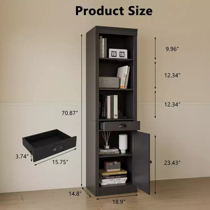 Libreria, scaffale in legno a 5 ripiani, portaoggetti aperto, libreria moderna in bianco avorio, mensole espositive da terra per camera da letto, soggiorno