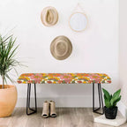 ThirtyOne Illustrations Spring in Retro Bench Orange/Pink/Black - Deny Designs