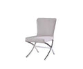 Set of 2 19" Daire Dining Chairs Velvet/Chrome - Acme Furniture: Sturdy Metal Base, Neutral Upholstery