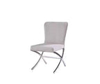 Set of 2 19" Daire Dining Chairs Velvet/Chrome - Acme Furniture: Sturdy Metal Base, Neutral Upholstery