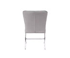 19" Daire Dining Chairs Velvet/Chrome Sturdy Metal Base Neutral Upholstery (2-Piece)