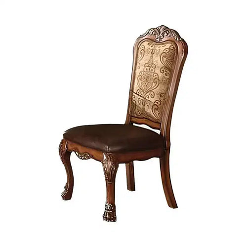 Set of 2 21" Dresden PU Dining Chairs Cherry Oak - Acme Furniture