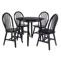 5pc Moreno Dining Table Set Black - Winsome