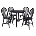 5pc Moreno Dining Table Set Black - Winsome