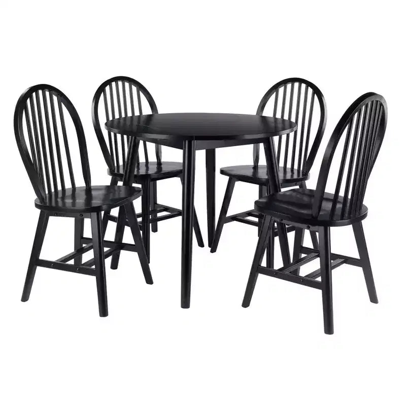 5pc Moreno Dining Table Set Black - Winsome