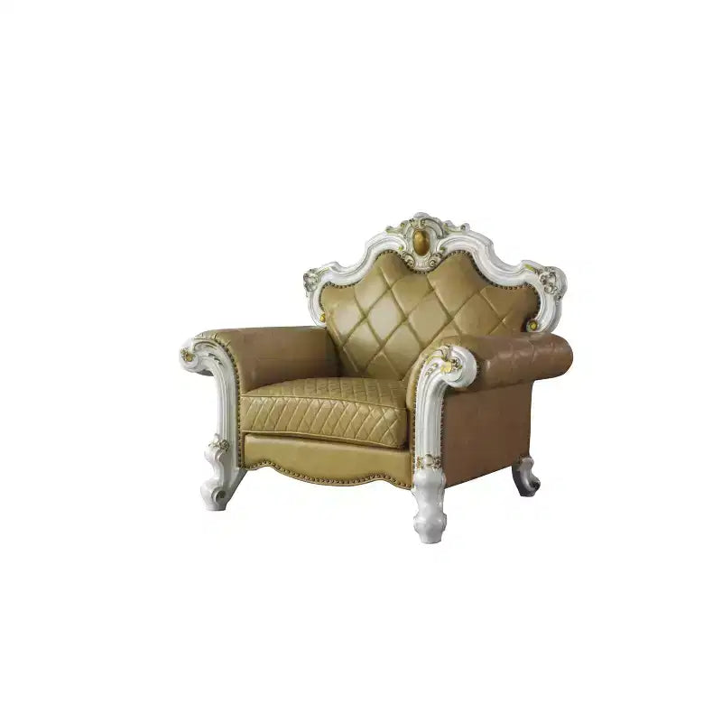 Poltrona Picardy in PU da 50" color Butterscotch/Perla Antica