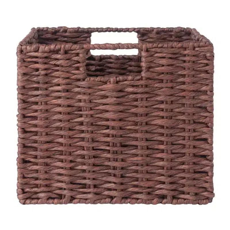 22.05" 4pc Milan Storage Hall Bench with Baskets Walnut
