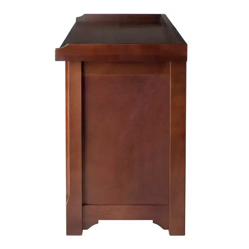 22.05" 4pc Milan Storage Hall Bench with Baskets Walnut