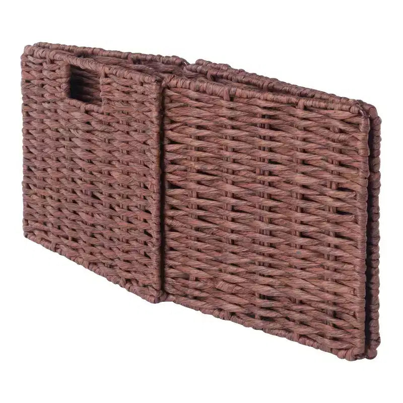 22.05" 4pc Milan Storage Hall Bench with Baskets Walnut