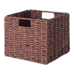 22.05" 4pc Milan Storage Hall Bench with Baskets Walnut