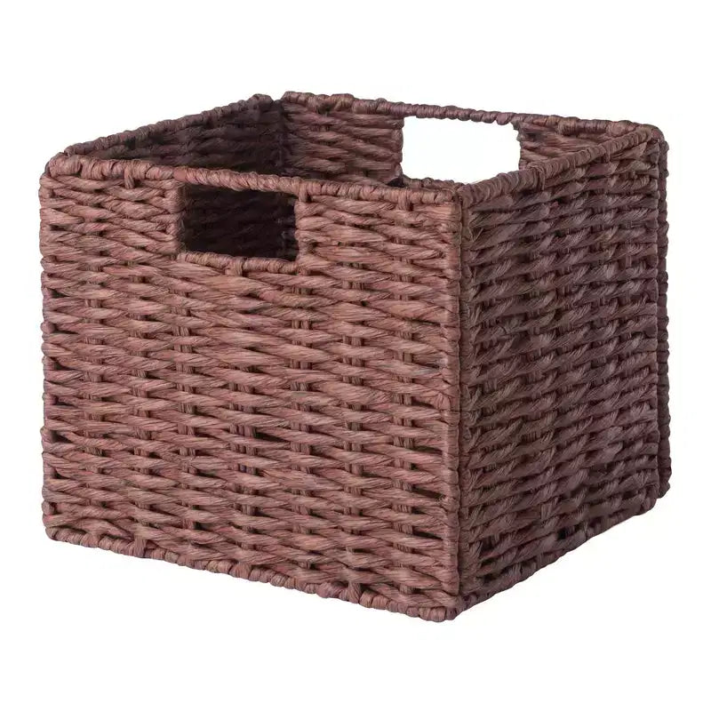 22.05" 4pc Milan Storage Hall Bench with Baskets Walnut