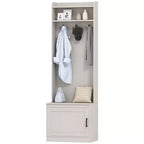 Rustic Hall Tree with Shoe Storage Bench, Entryway Bench with Coat Rack, Accent Coat Tree with Storage Shelves for Hallway, Mudroom
