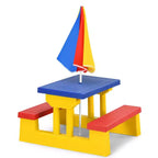 Set Tavolo da Picnic per Bambini con Ombrellone Rimovibile per Interni ed Esterni Giardino Patio