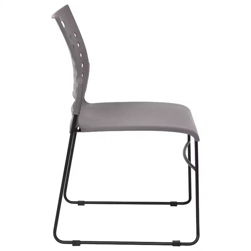 Sedia impilabile con base a slitta della serie HERCULES, confezione da 5, portata 399 kg, con schienale ventilato