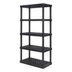 Scaffale multiuso resistente in plastica a 5 ripiani, nero