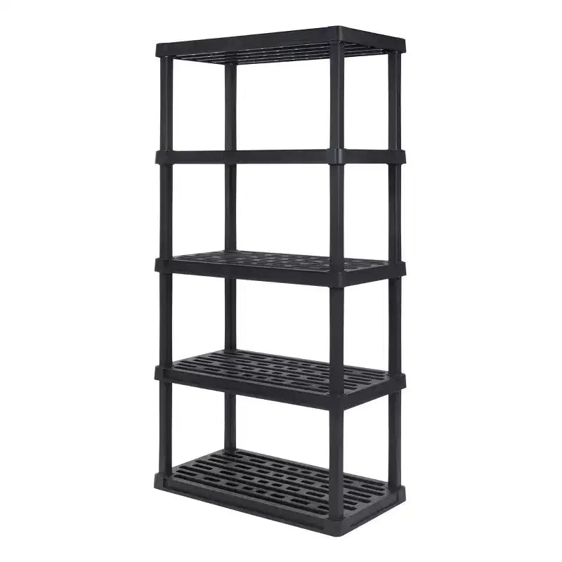 Scaffale multiuso resistente in plastica a 5 ripiani, nero