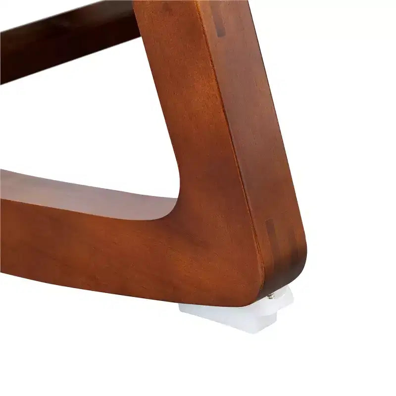 Upholstered Rocking Chair with Rubber Wood Legs and Side Pockets