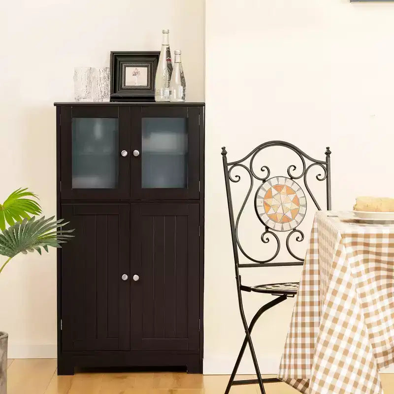 Mobiletto da bagno con ante e ripiano regolabile, armadietto da cucina