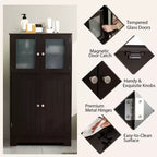 Mobiletto da bagno con ante e ripiano regolabile, armadietto da cucina