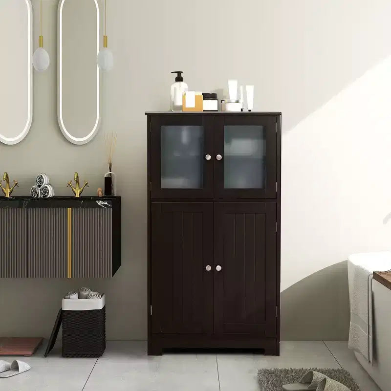 Mobiletto da bagno con ante e ripiano regolabile, armadietto da cucina