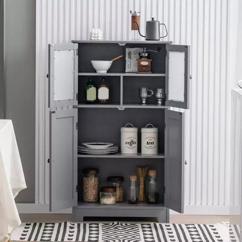 Mobiletto da bagno con ante e ripiano regolabile, armadietto da cucina