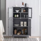 Mobiletto da bagno con ante e ripiano regolabile, armadietto da cucina