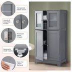 Mobiletto da bagno con ante e ripiano regolabile, armadietto da cucina
