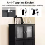 Mobiletto da bagno con ante e ripiano regolabile, armadietto da cucina