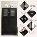 Mobiletto da bagno con ante e ripiano regolabile, armadietto da cucina