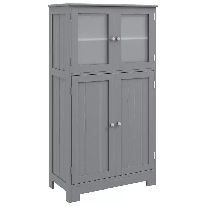 Bathroom Floor Storage Cabinet Kitchen Cupboard with Doors & Adjustable Shelf